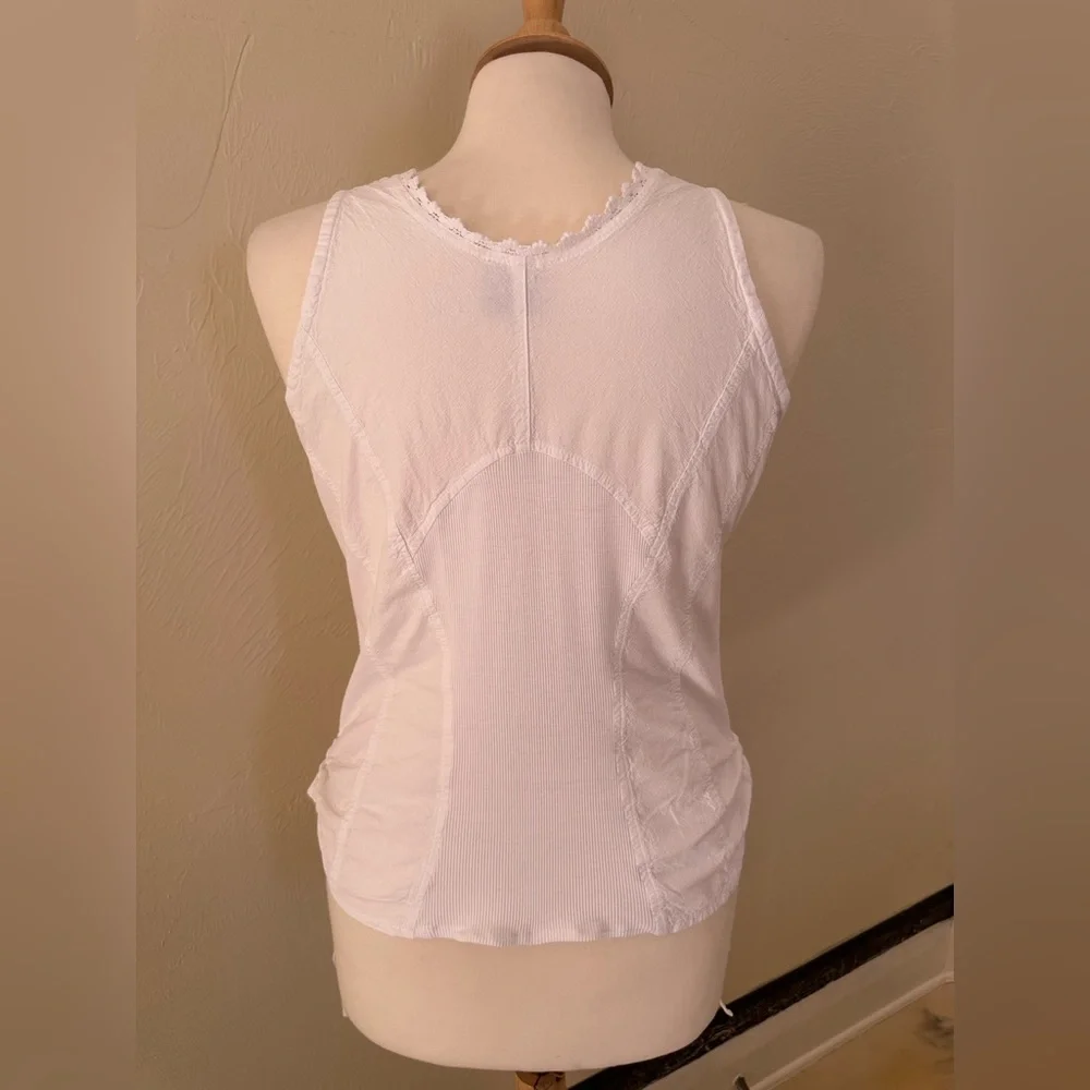Giocam Peruvian Cotton Embroidered Vest Top M Boho Cottagecore Button Front - Picture 5 of 9
